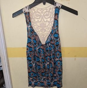Lace accent tank top